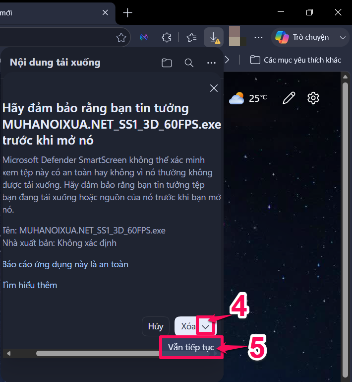 Hướng dẫn tải game — bước 4, 5