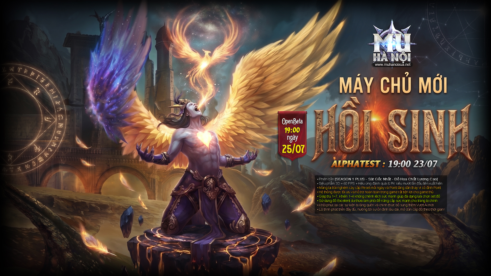 MU Hà Nội Xưa — Season 1 Hồi Sinh, AlphaTest 22/07, OpenBeta 24/07